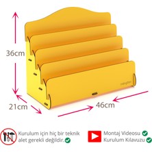 Mingitav Mini Lucky 4 Raflı Ahşap Masaüstü Mini Kitaplık Montessori Çocuk Kitaplığı Çocuk Odası Kitaplık