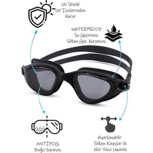 Telvesse 4lü Set Swimmer Pro Buğu Yapmaz Havuz Deniz Yüzücü Gözlüğü Boneli Tıkaçlı Uv Korumalı Yüzme Siyah