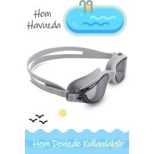 Telvesse 4lü Set Swimmer Pro Buğu Yapmaz Havuz Deniz Yüzücü Gözlüğü Boneli Tıkaçlı Uv Korumalı Yüzme Gri