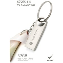 Maxron 32 GB Flash Bellek Metal Gövde Ömür Boyu Garantili Güvenli USB Bellek Data Traveler