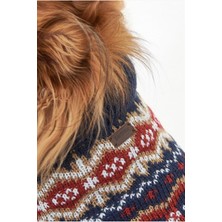 Barbour Case Fair Isle Köpek Kıyafeti RE75 Cranberry