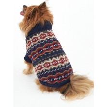 Barbour Case Fair Isle Köpek Kıyafeti RE75 Cranberry