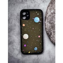 Moodcase iPhone 11 Uyumlu Gezegenler Desenli Kamera Korumalı Buzlu Şeffaf Lüx Telefon Kılıfı