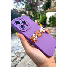 Moodcase iPhone 14 Pro Max Uyumlu 3D Bisküvi ve Ayıcık Desenli Silikonlu Telefon Kılıfı