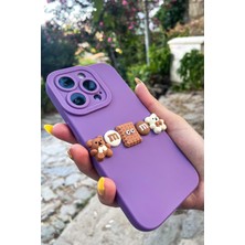 Moodcase iPhone 14 Pro Max Uyumlu 3D Bisküvi ve Ayıcık Desenli Silikonlu Telefon Kılıfı