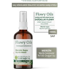 Flowy Oils Mersin Suyu Cam Şişe %100 Tam Saf Doğal Yağlı Distilasyon Hidrosöl Suyu Myrtle Hydrosol 100ML