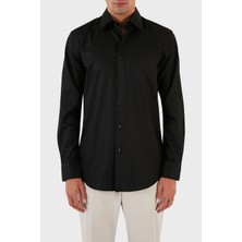 Boss Jakarlı Monogram Logolu Uzun Kollu Slim Fit Gömlek Erkek Gömlek 50473310 001