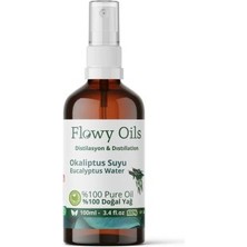 Flowy Oils Okaliptus Suyu Arındırıcı Tonik Cam Şişe %100 Tam Saf Doğal Yağlı Distilasyon Hidrosöl Suyu 100ML