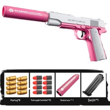 Girlhood And Boyhood Golden Desert Eagle Kabuk Fırlatma Yumuşak Kurşun M1911 Tabanca Glock Çocuk Oyuncak Simülasyonu Kurşun Kapmak (Yurt Dışından)