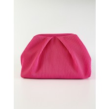 Heybes Kadın Fuşya Piliseli Clutch El Çantası