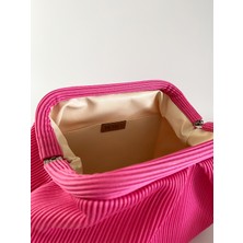 Heybes Kadın Fuşya Piliseli Clutch El Çantası
