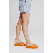 Valmenti Ila Kadın Turuncu Tekstil & Vegan Düz Terlik 979 235-241 Bn Trlk Y23