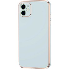 Forzacase iPhone 12 Uyumlu Luxury Serisi Altın Çerçeveli Silikon Kılıf