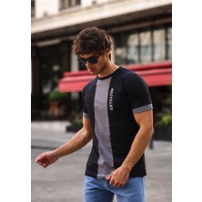 Aziso Baskılı Slim Fit Erkek Tişört Bisiklet Yaka T-Shirt %100 Pamuk