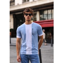 Aziso Baskılı Slim Fit Erkek Tişört Bisiklet Yaka T-Shirt %100 Pamuk