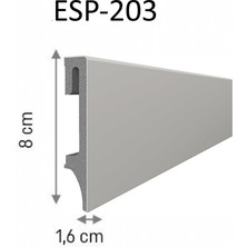 Vox Espumo Suya Dayanıklı Süpürgelik 8 cm - 2,40 Metre - Koyu Gri - ESP203