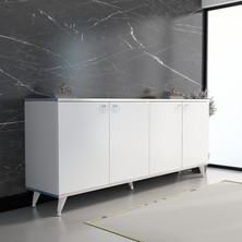 Mobilya Gezegeni Karen Konsol K20 160 cm Beyaz Gümüş