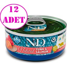 N&d Natural Tuna ve Somon Balıklı Yetişkin Kedi Konservesi 70 gr 12 Ad