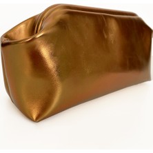 Heybes Kadın Parlak Dokulu Deri Clutch El Çantası