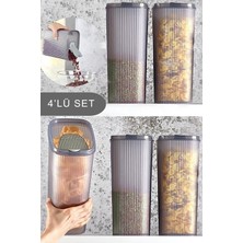 Biterse 4 Adet Saklama Kabı Erzak ve Bakliyat Saklama Kabı Plastik 4000 ml