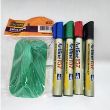 Artline ARTLINE157 Tahta Kalem Seti 4renk Siyah-Kırmızı-Mavi-Yeşil + Tahta Silgisi