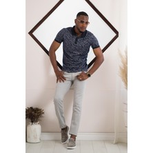 Akçaylar Polo Yaka Dynamıc Fit Baskı Desenli Çıt Çıt Detaylı Kısa Kol Erkek Yazlık T-Shirt