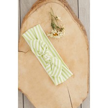Beyaz Yeşil  El Yapımı Yumuşak Tavşan Kulak Doğal Pamuklu Penye Bebek Çocuk Kız Yeni Stil Bandana