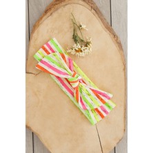 Neon Çok renkli Tavşan kulak El Yapımı Yumuşak Fiyonk Bağlamalı Doğal Pamuklu Penye Bebek Çocuk Kız Bandana GÖKKUŞAĞI SERİSİ