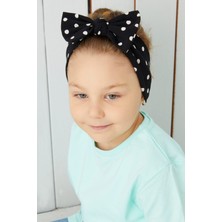 Babygiz Siyah Beyaz Puantiyeli El Yapımı Yumuşak Fiyonk Bağlamalı Doğal Pamuklu Penye Bebek Çocuk Kız Bandana Best Of Serisi