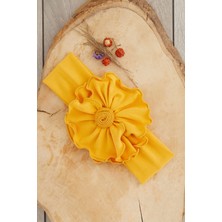 Babygiz Hardal El Yapımı Yumuşak Eşsiz Aksesuarlı Doğal Pamuklu Penye Bebek Çocuk Kız Bandana Bahar Serisi