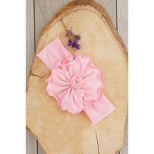 Pembe El Yapımı Yumuşak Eşsiz Aksesuarlı Doğal Pamuklu Penye Bebek Çocuk Kız Bandana BAHAR SERİSİ