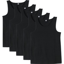 Maruf Shop 5 Adet Büyük Beden Redzone Klasik Pamuk Atlet Siyah