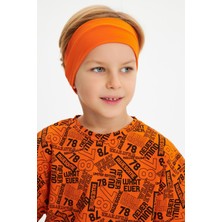Babygiz Turuncu-Turuncu Erkek Çocuk Pamuklu Oversize Turuncu T-Shirt Turuncu Bandana 2'li Takım
