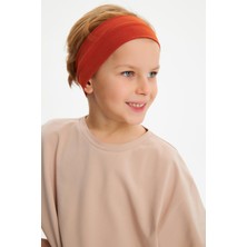 Babygiz Kiremit-S.kahve Erkek Çocuk Pamuklu Penye Oversize Gri T-Shirt Lacivert Bandana 2'li Takım