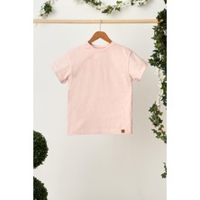 Babygiz Pudra Kız Çocuk Kısa Kollu Bisiklet Yaka Terletmez, Rahat Pamuklu Penye T-Shirt