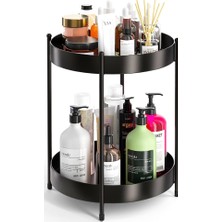 Gogka Siyah 2 Katlı Mutfak Banyo Düzenleyici Servis Sunum Standı Çok Amaçlı Organizer 35 cm