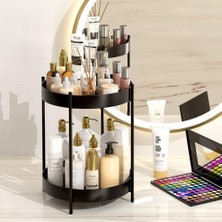 Gogka Mutfak Banyo Düzenleyici 35 cm Siyah 2 Katlı Çok Amaçlı Organizer Standı