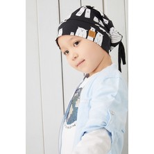 Babygiz Erkek Çocuk Siyah Beyaz İp 4 Mevsim Şapka Bere Buff Yumuşak Penye