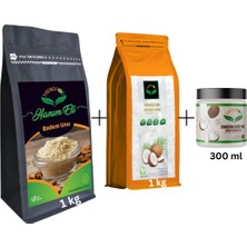 Trend Food (1 Kg) Badem Unu+ (1 Kg) Hindistan Cevizi Unu + (300 Ml) Hindistan Cevizi Yağı (Food Grade)