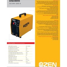 Özen Weld Arc 200 Inverter Kaynak Makinesi 200 Amper