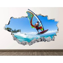 Kt Grup Okyanus ve Rüzgar Sörfü Full Hd Baskı 3D Modern Duvar Sticker