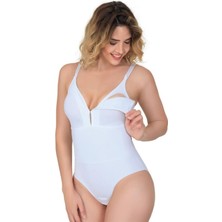 Emay Beyaz Sırt Balenli Emzirme Slip Boy Lazer Korse