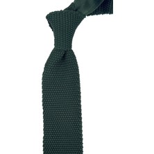 Kravatkolik Yeşil Düz Üçgen Örgü Kravat ÖR8318