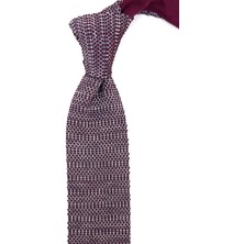 Kravatkolik Bordo - Gri Örgü Kravat ÖR8317