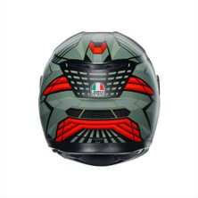 Agv Mplk Decept K3 Mat Blk-Green-Red Motosiklet Kaskı