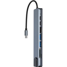 Hubify Hubify, 8in1 Usb-C Hub : 4K HDMI + Rj 45 Ethernet + 87W Pd + 1x Usb-C + 2x USB 3.0 + Sd/tf ; Apple MacBook Pro/air ile Uyumludur.