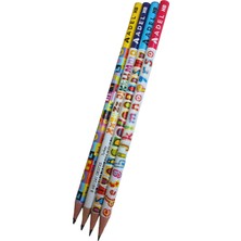 Adel Harfler Desenli Kurşun Kalem 4 Adet