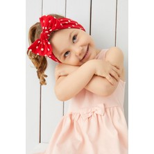 Babygiz Kırmızı Beyaz Puantiyeli El Yapımı Yumuşak Fiyonk Bağlamalı Doğal Pamuklu Penye Bebek Çocuk Kız Bandana Best Of Serisi