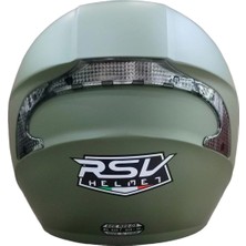 Rsv 618 Mat Haki Yeşil Güneş Vizörlü Yarım Kask