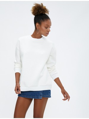 Koton Basic Sweatshirt Bisiklet Yaka Uzun Kollu